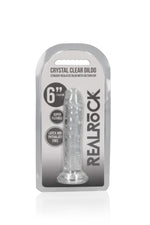 Dildo realist RealRock transparent cu ventuză 14,5 cm