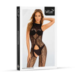 Body-ciorap din dantelă SoftLine 2038, negru, mărime unică