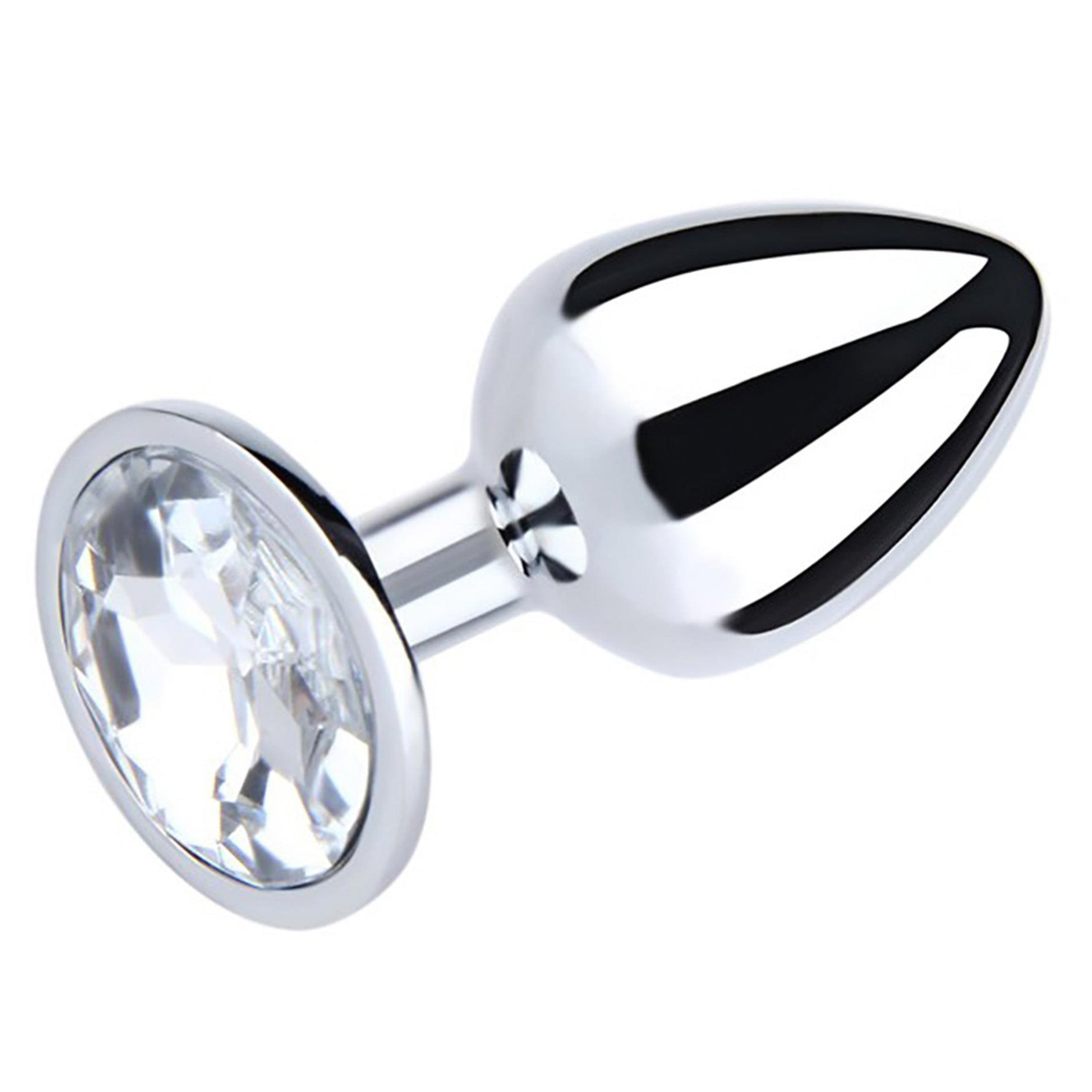 Plug anal mic din argint cu diamant alb Fantasy 7 cm