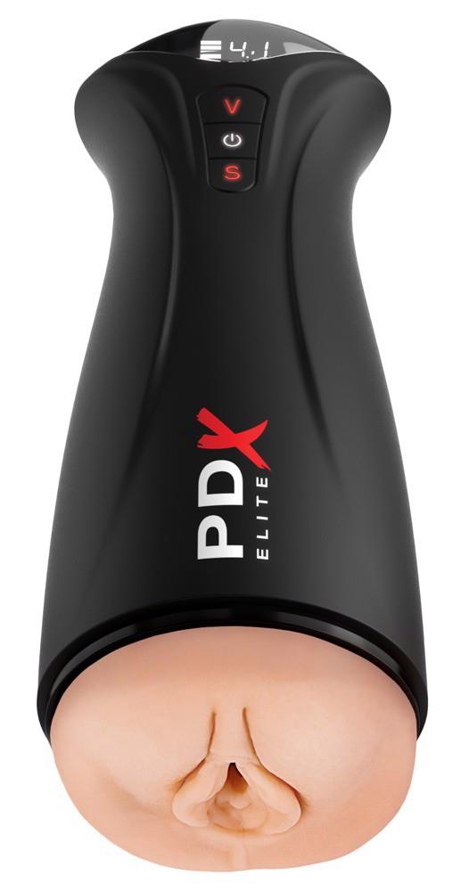 Masturbator cu vibrații și aspirație PDX Elite USB 24,5 cm