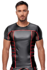 Tricou bărbătesc NEK negru cu dungi roșii, mărimea L