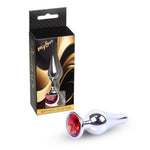 Plug anal argintiu cu diamant roșu MyLove Toys 9,5 cm