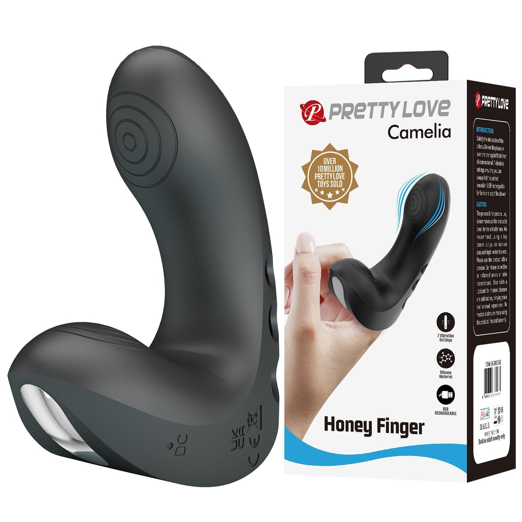 Vibrator pentru deget Camelia Pretty Love din silicon, cu 7 moduri