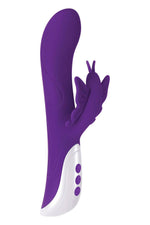 Vibrator Evolved Twirly Butterfly din silicon cu USB pentru punctul G, 23 cm