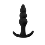 Plug anal din silicon cu mărgele Fantasy negru 9 cm