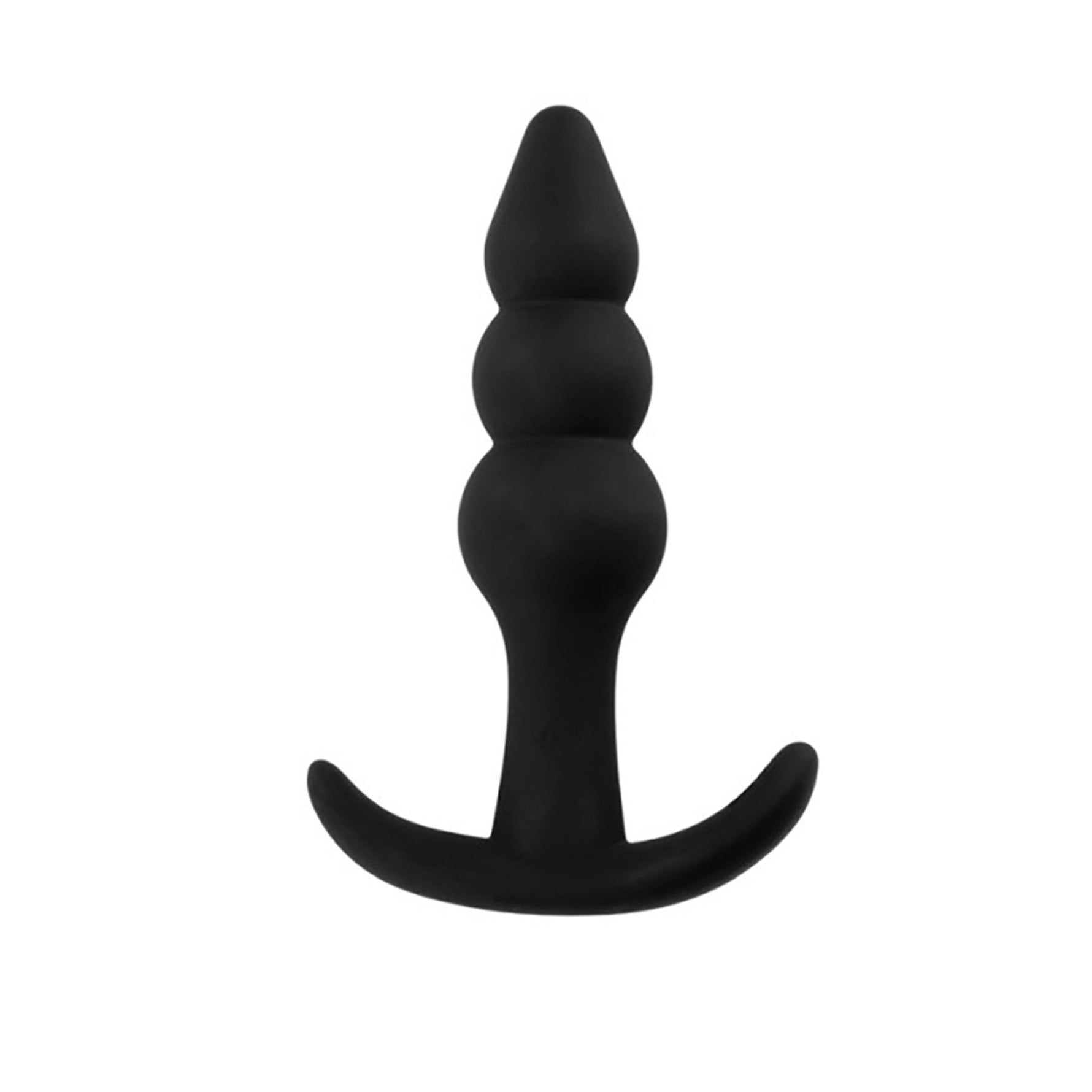 Plug anal din silicon cu mărgele Fantasy negru 9 cm