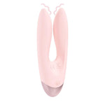 Vibrator dublu Amour Loveline din silicon roz 11 cm