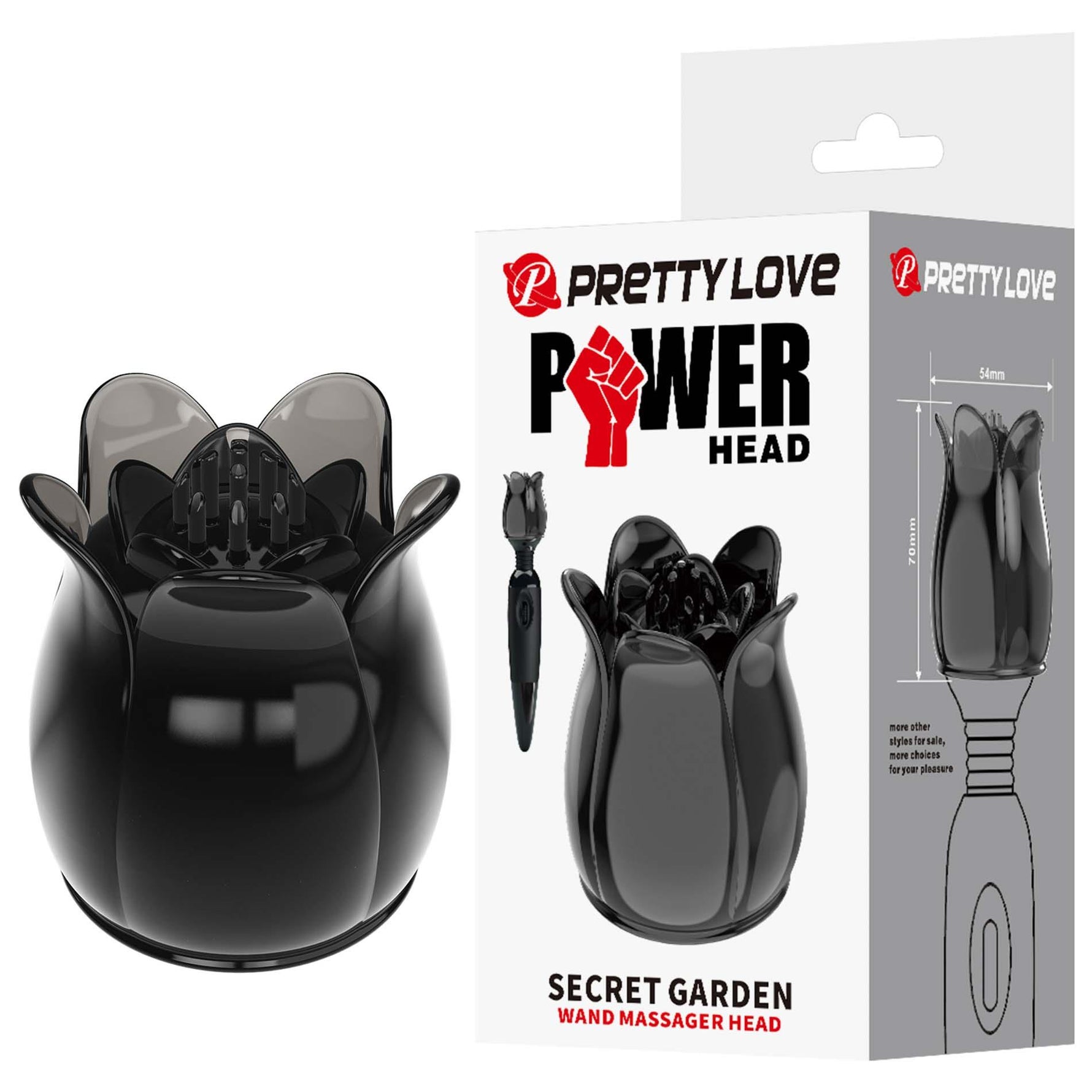 Pretty Love Power Head Secret Garden pentru masaj cu baghetă