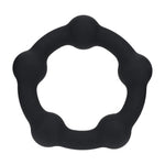 Inel pentru penis Levelz cu mărgele din silicon, negru, M, 3,5 cm