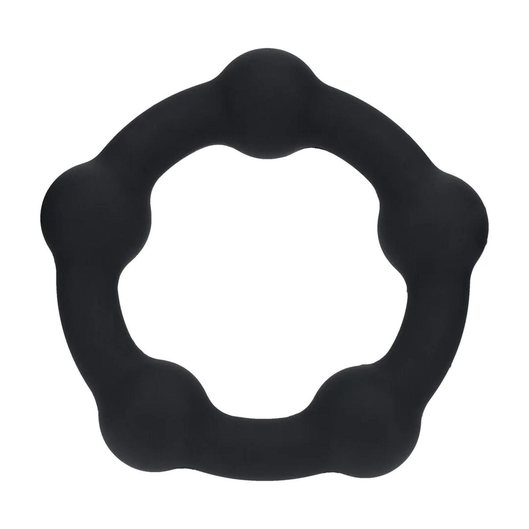 Inel pentru penis Levelz cu mărgele din silicon, negru, M, 3,5 cm