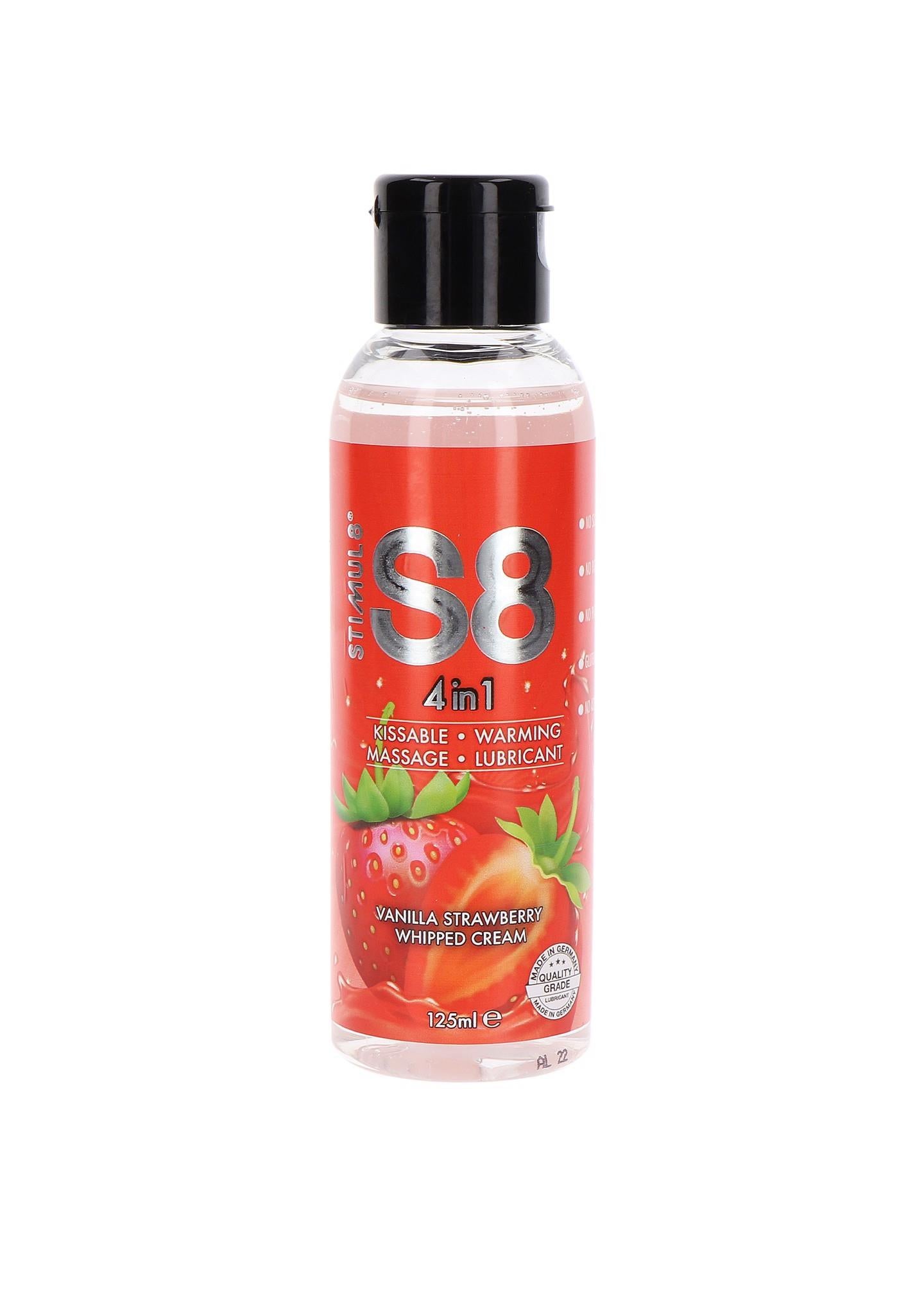 Lubrifiant pentru desert Stimul8 S8 4 în 1, căpșuni, 125 ml