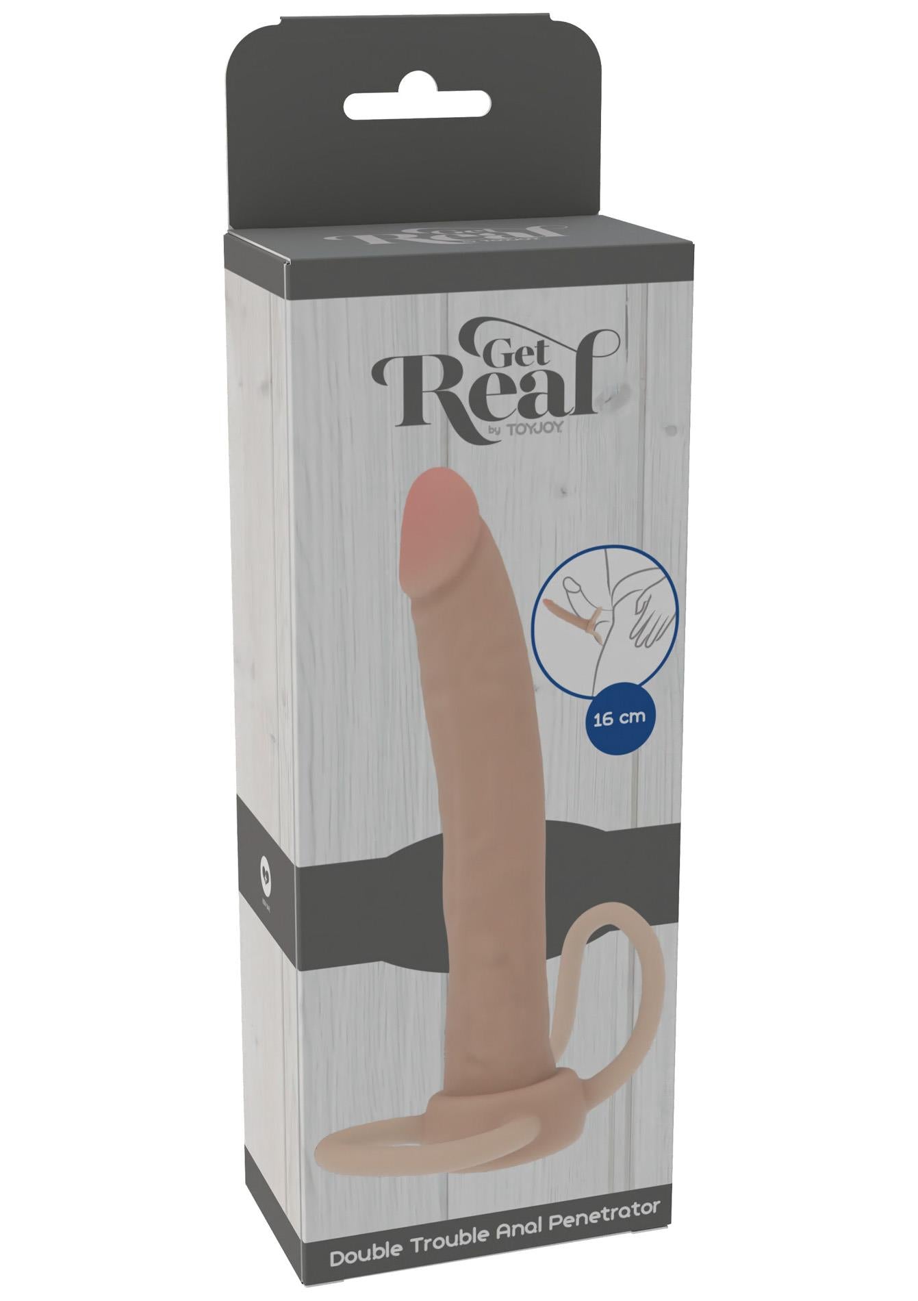 Dildo dublu din silicon ToyJoy Double Trouble 16 cm