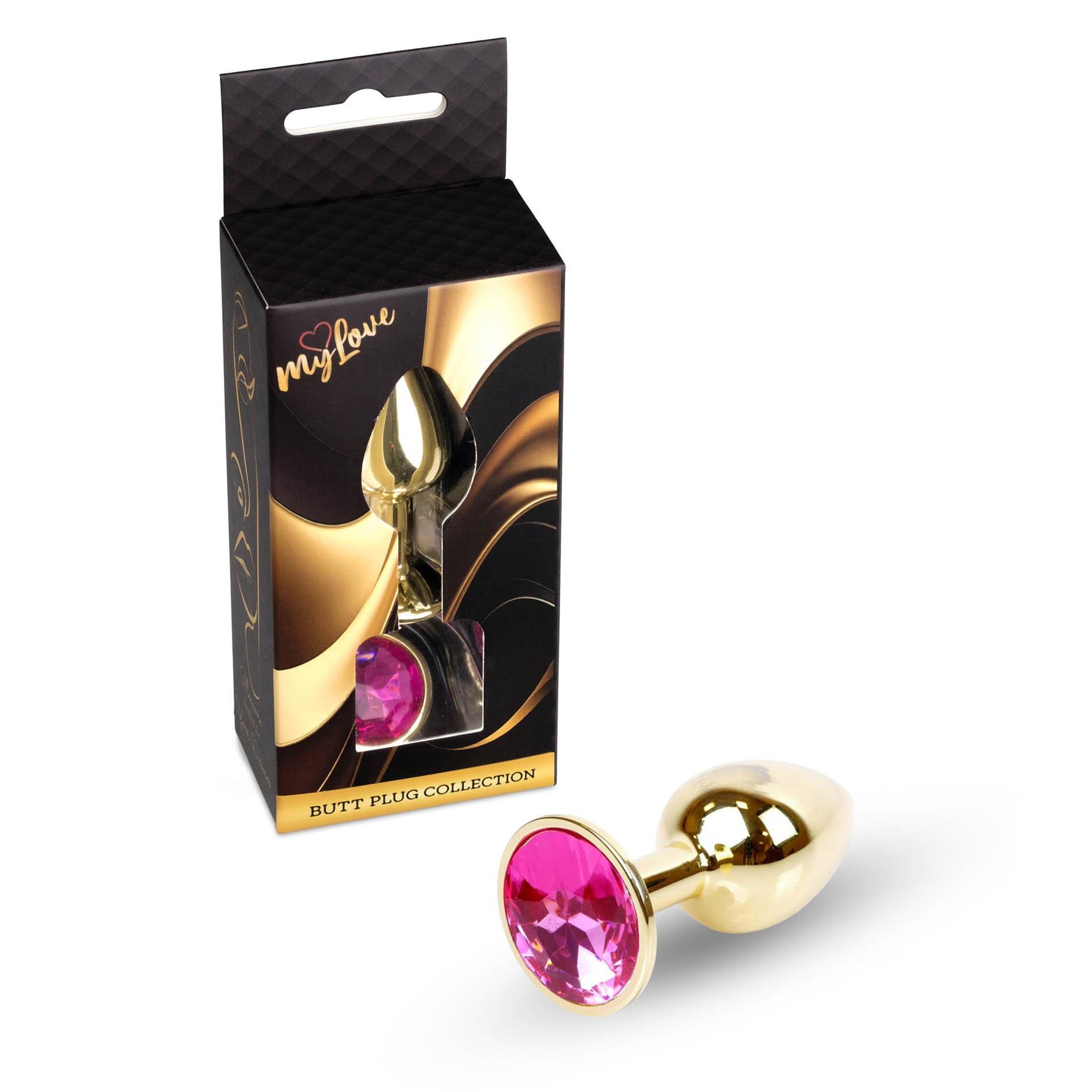 Dop anal din oțel cu diamant MyLove Toys, roz, 7 cm