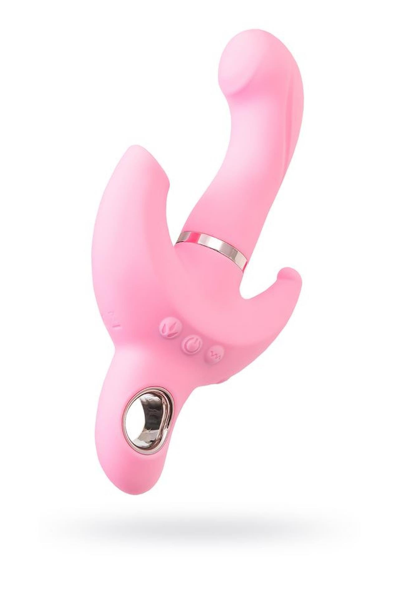 Vibrator rotativ JOS Twistme Iepuraș, silicon roz, USB, 19,5 cm
