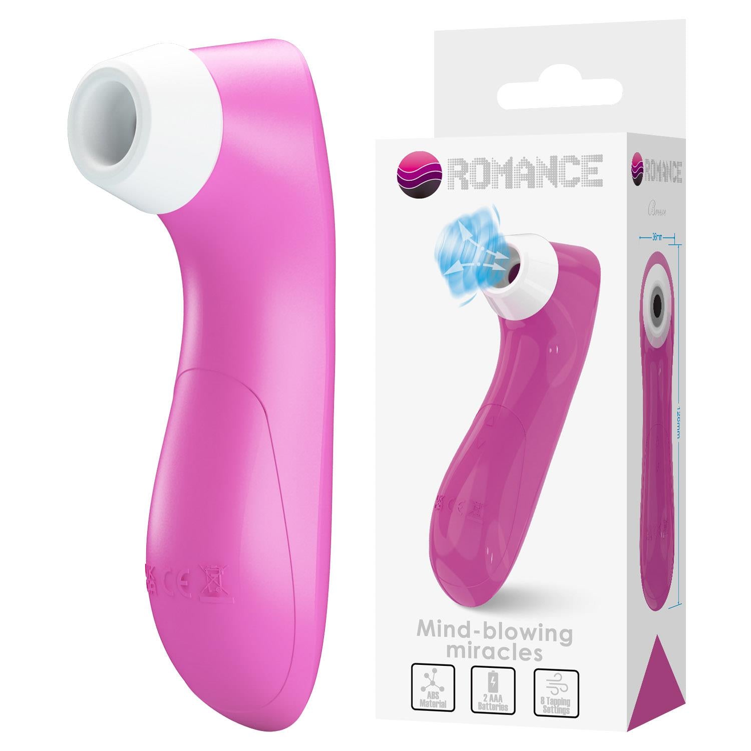 Stimulator clitoridian compact Breeze Romance Pink cu sucțiune