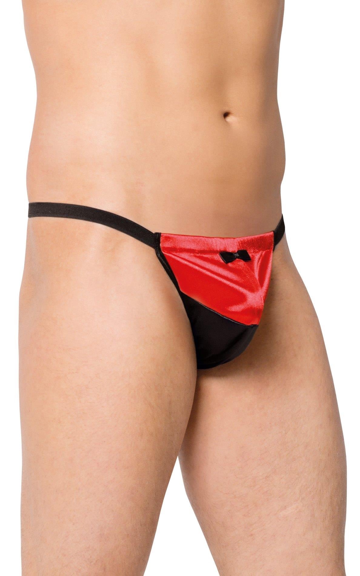 Tanga SoftLine roșie cu papion M/L