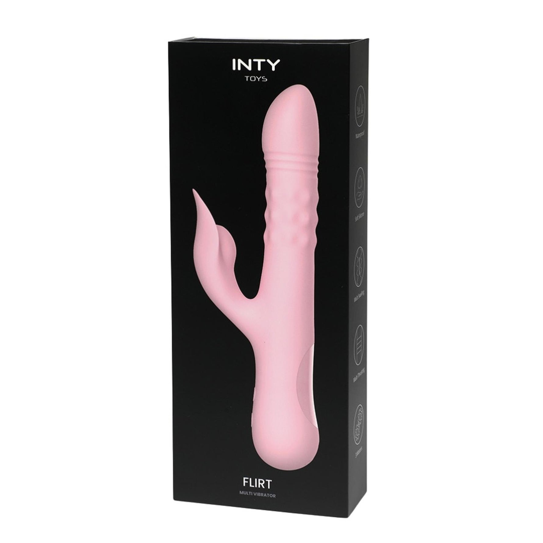 INTY Toys Vibrator Flirt Iepuraș Roz Silicon USB 24 cm Rezistent la Apă