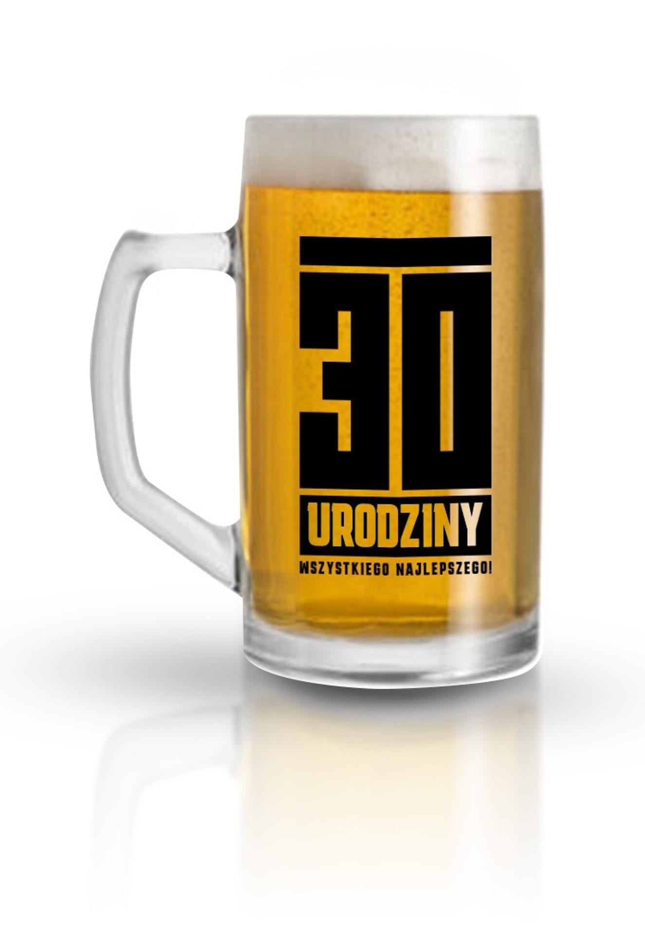 Cană de sticlă de 500 ml La mulți ani, 30 de ani