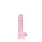 Dildo realist cu testicule RealRock Crystal Clear 17 cm