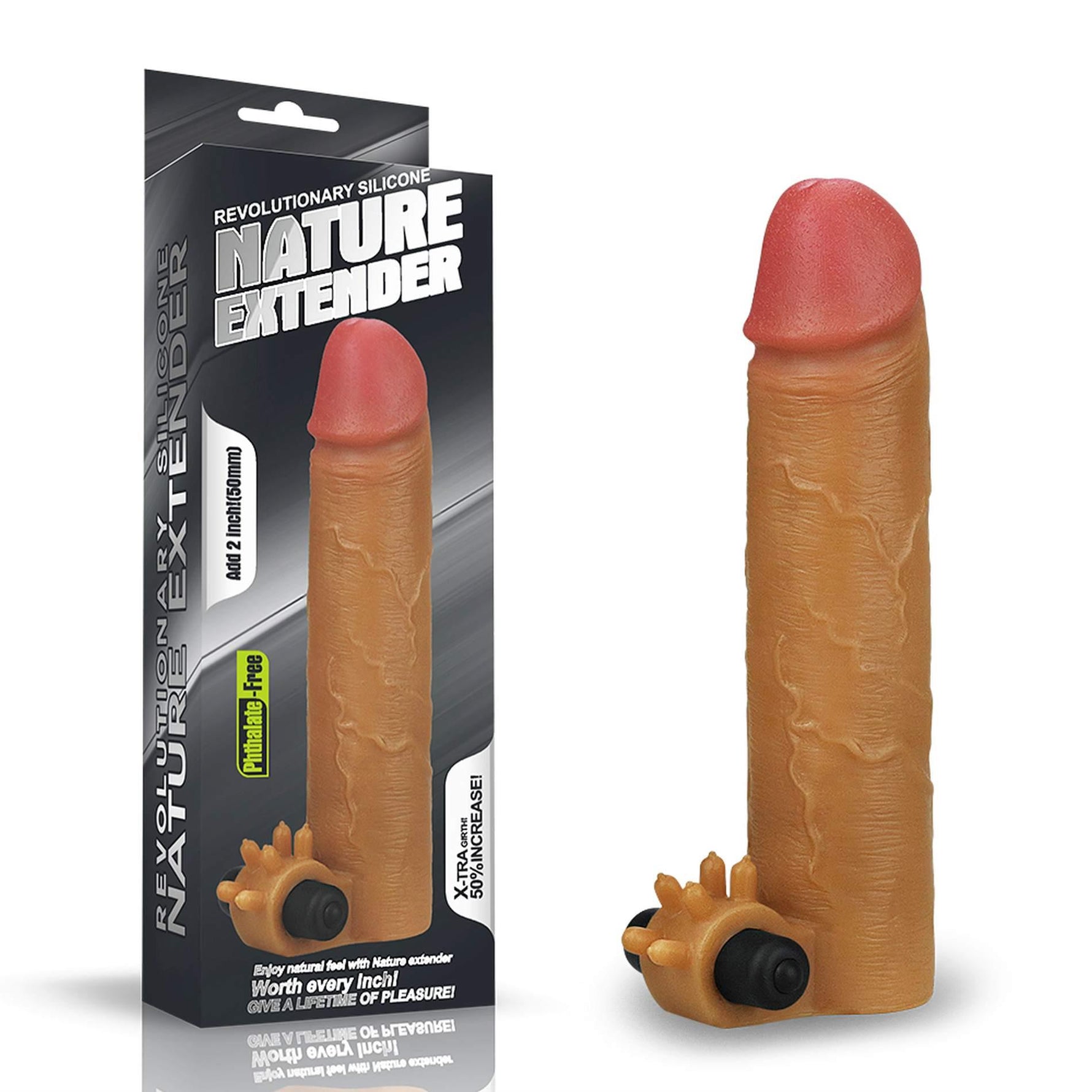 Extensie vibrantă din silicon Lovetoy, mărire 5 cm