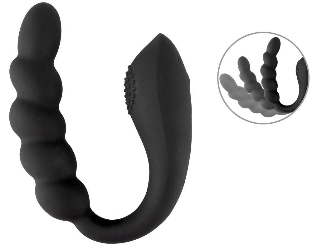 Vibrator anal flexibil din silicon Black Velvets cu USB, 26 cm