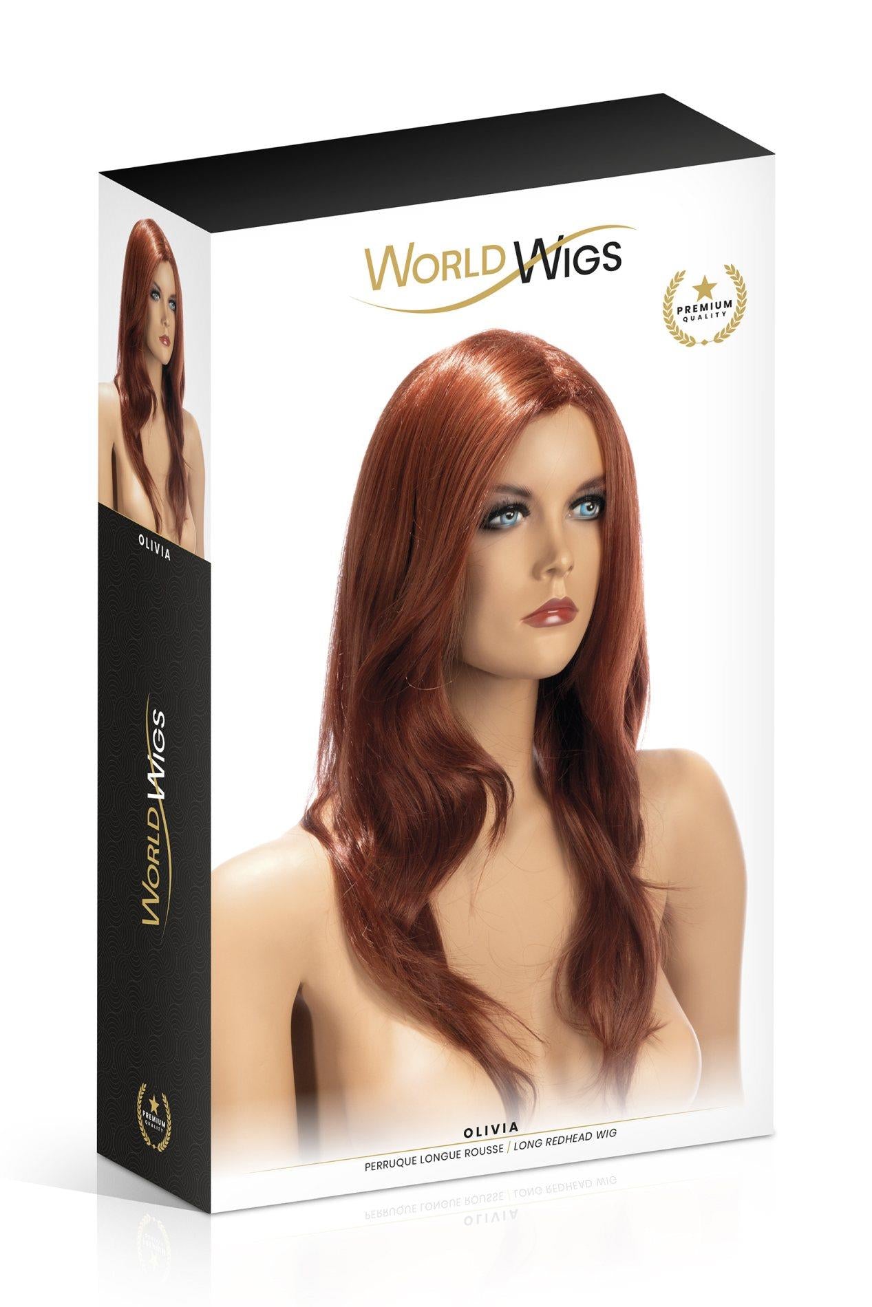 Perucă lungă roșie Olivia World Wigs