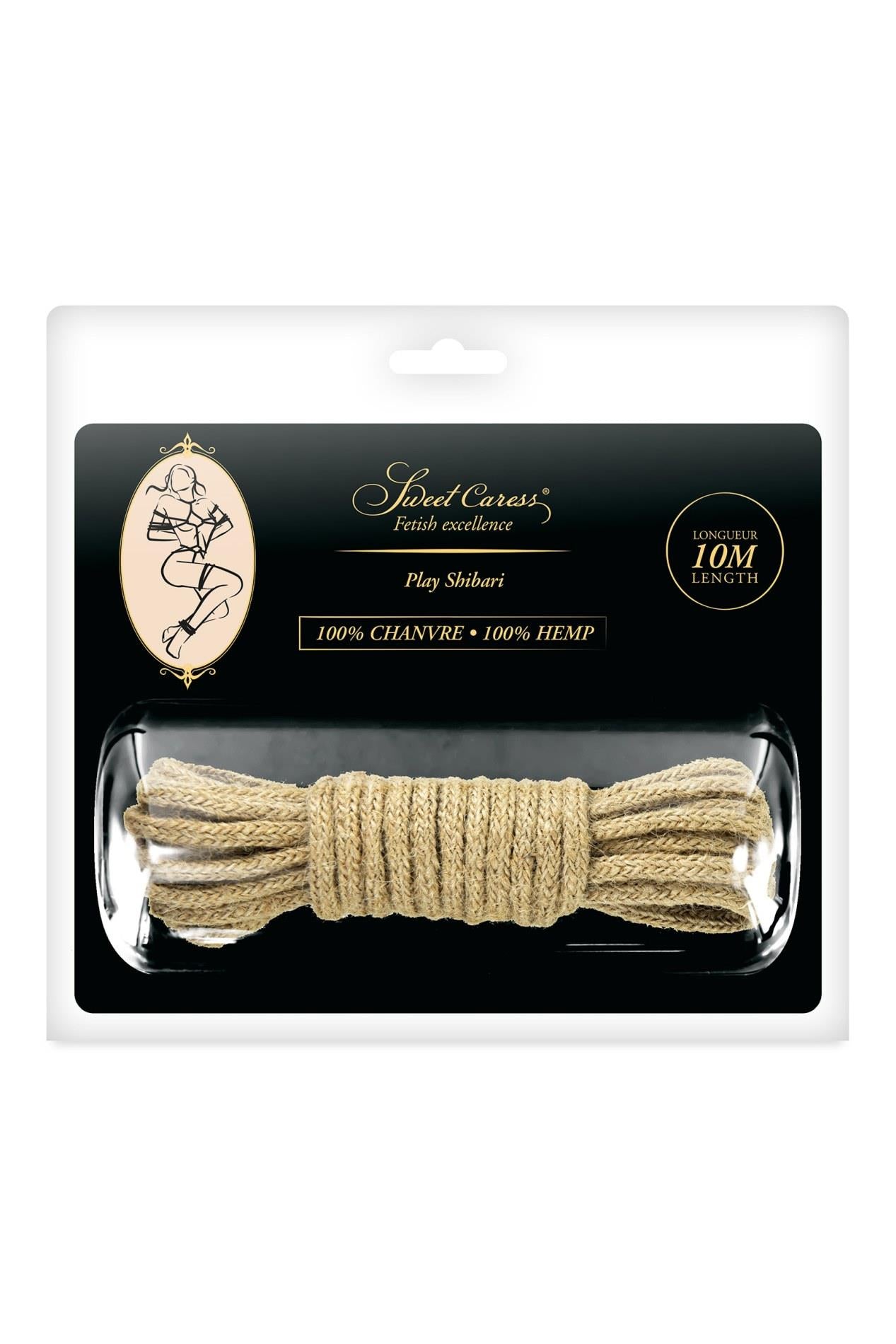 Frânghie de bondage Sweet Caress din cânepă, 5 m, mărimea S