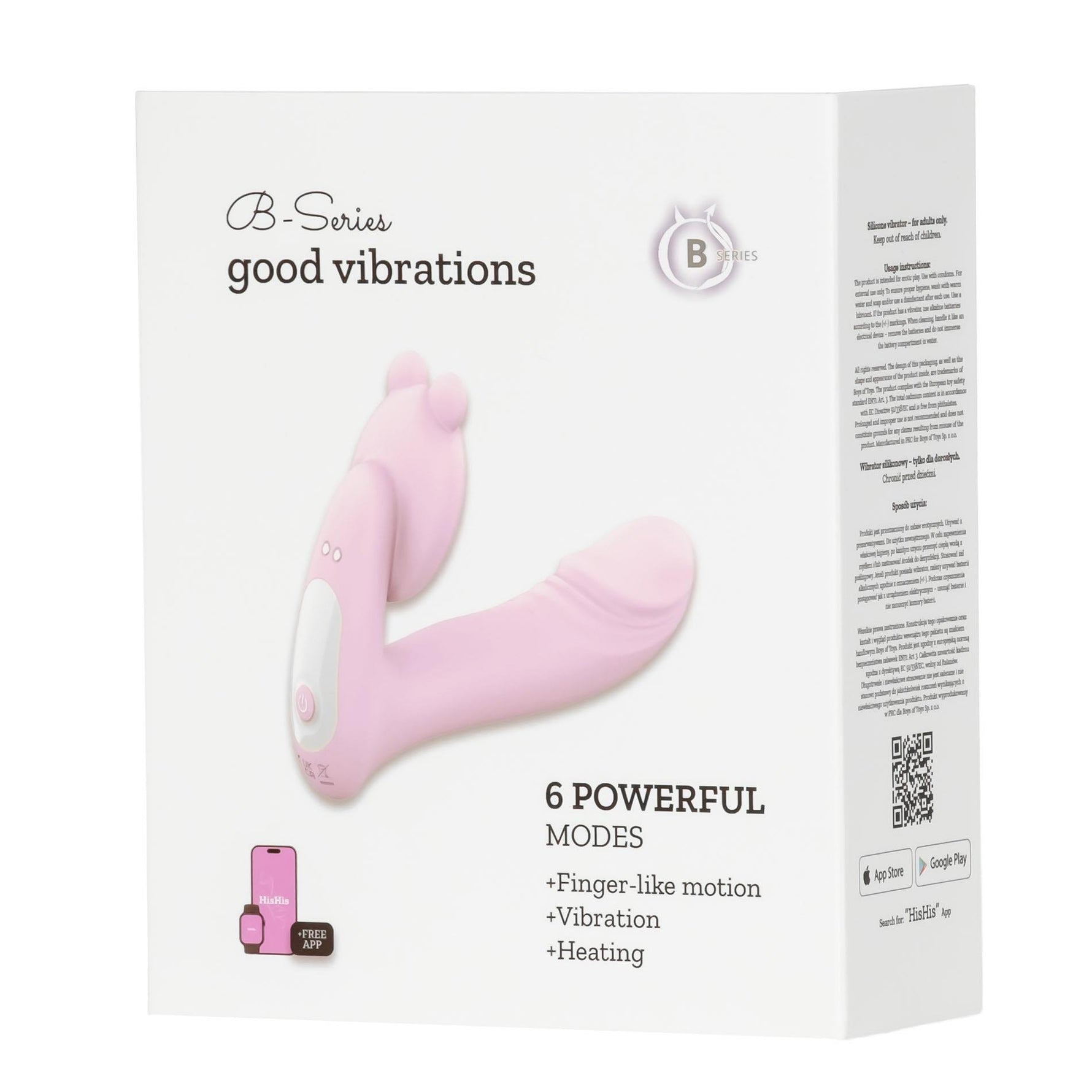 Vibrator Fox din silicon încălzit cu aplicație, 14 cm, cu funcție pentru degete