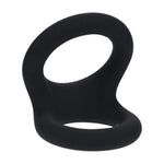 Inel dublu pentru penis Levelz din silicon, M, negru