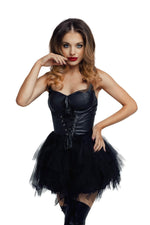 Rochie lucioasă Elisia cu aspect ud, neagră, M