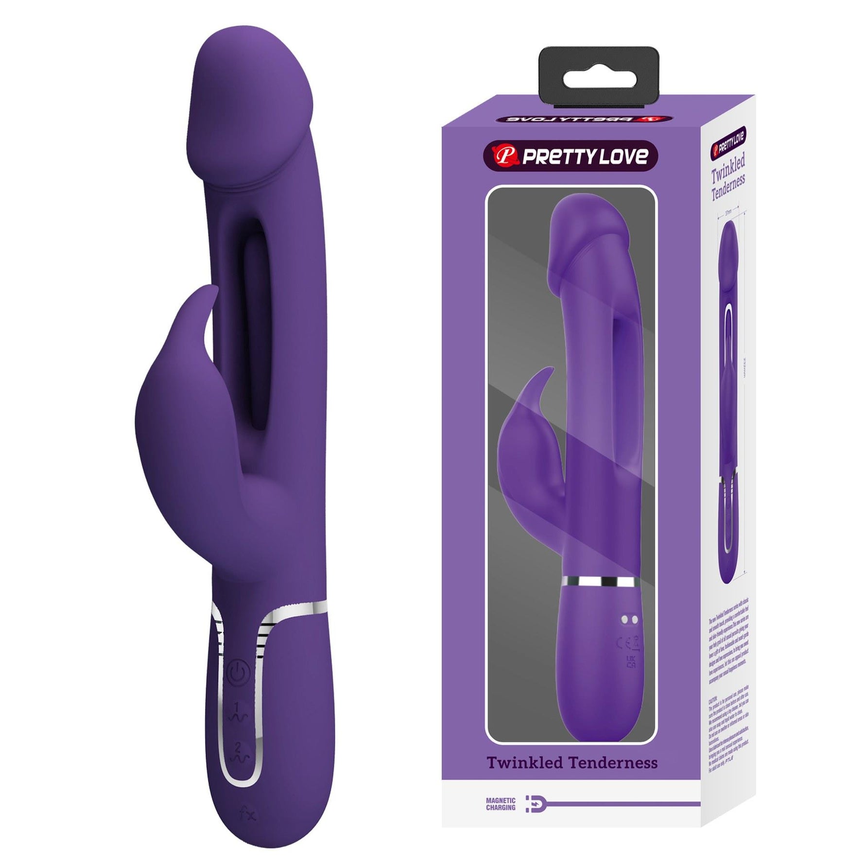 Vibrator Pretty Love Kampas cu model iepuraș violet, cu 7 funcții