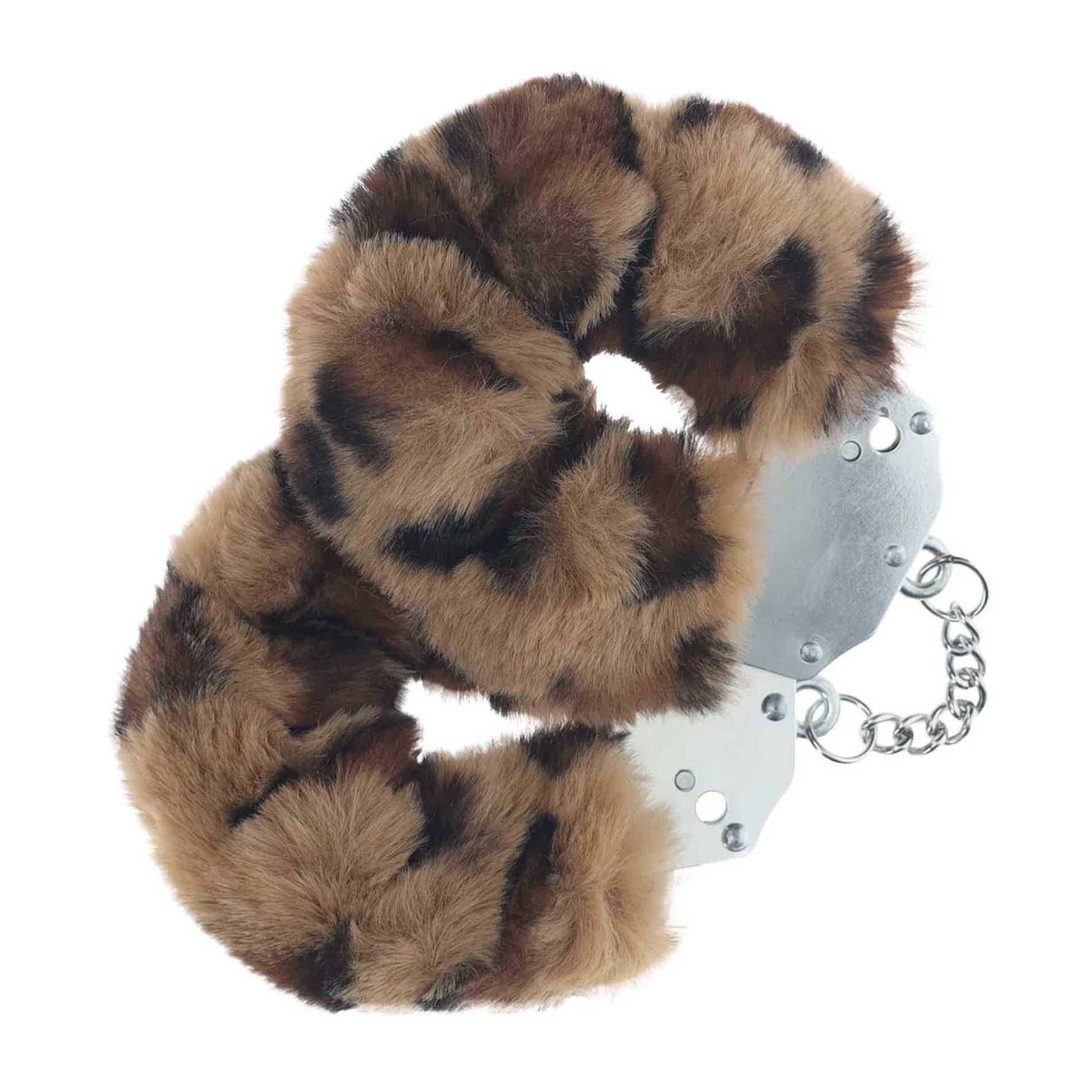 Cătușe pufoase cu model leopard, 24 cm