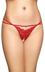 SoftLine Collection 2496 tanga din dantelă roșu M/L