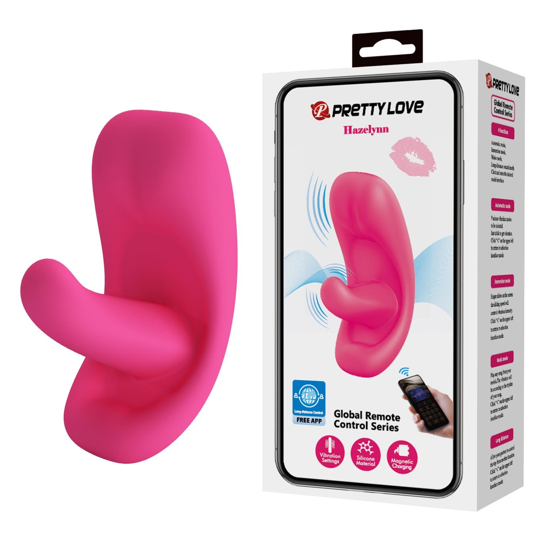 Vibrator din silicon Pretty Love Hazelynn controlat prin aplicație 11 cm