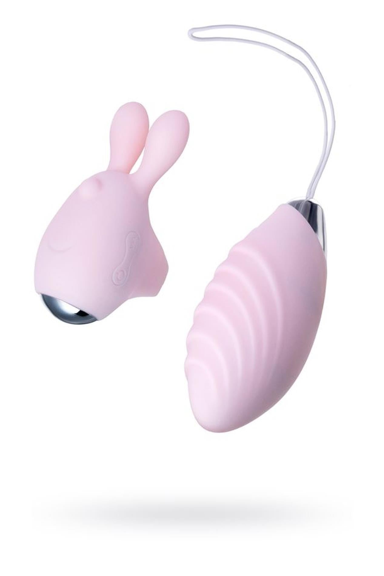 JOS VITA Ou vibrant pentru deget cu capac, roz pudrat, silicon 8,5 cm