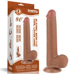 Dildo realist Lovetoy cu piele glisantă maro 23 cm