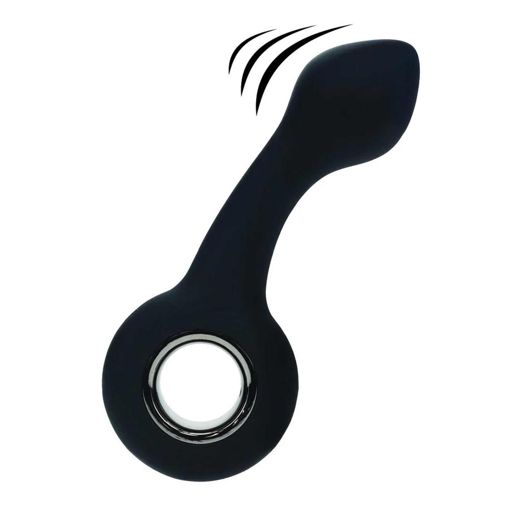 Masaj vibrant pentru prostată Levelz din silicon cu buclă, negru, 14,5 cm