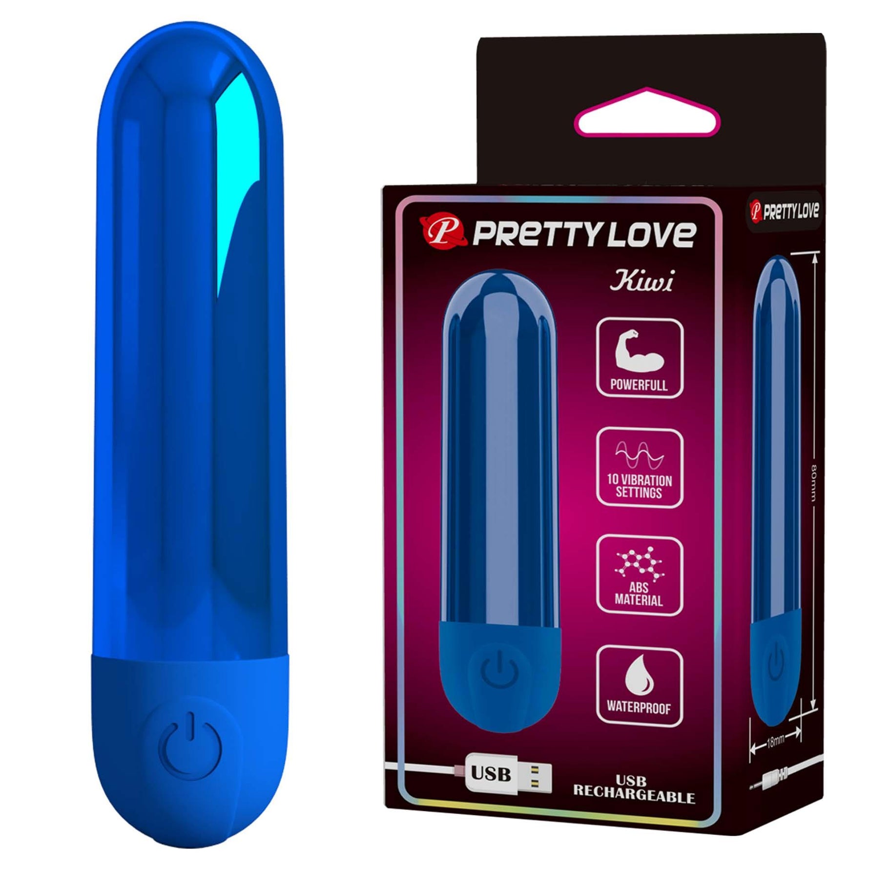 Vibrator Pretty Love Kiwi Mini Bullet Albastru