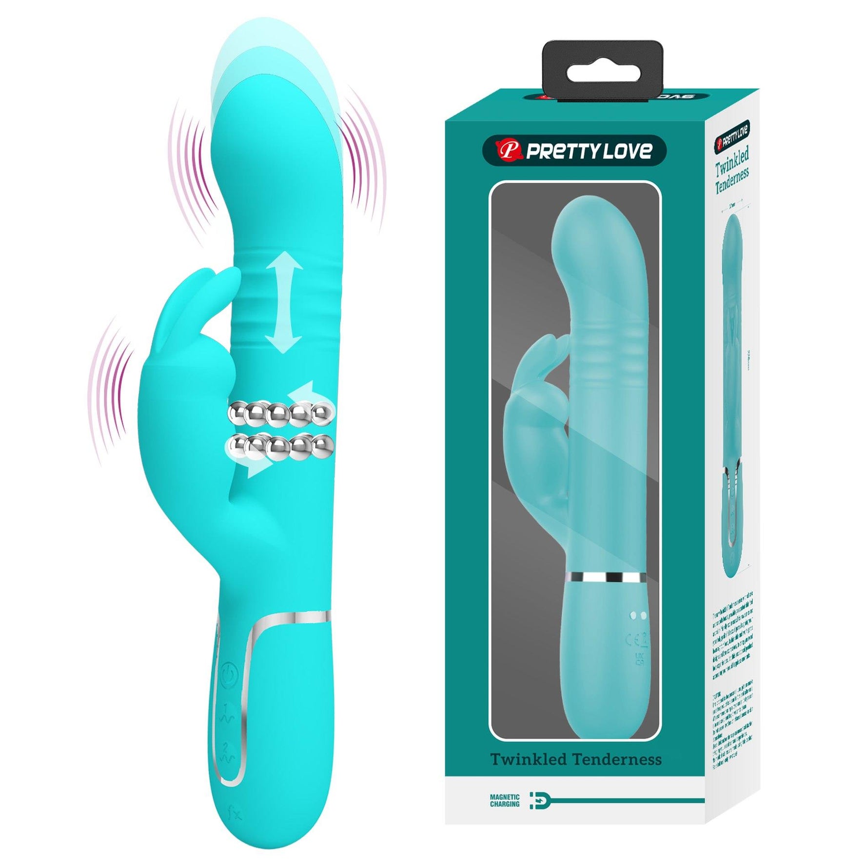 Vibrator Pretty Love Coale Twinkled Bunny cu 7 funcții de vibrație