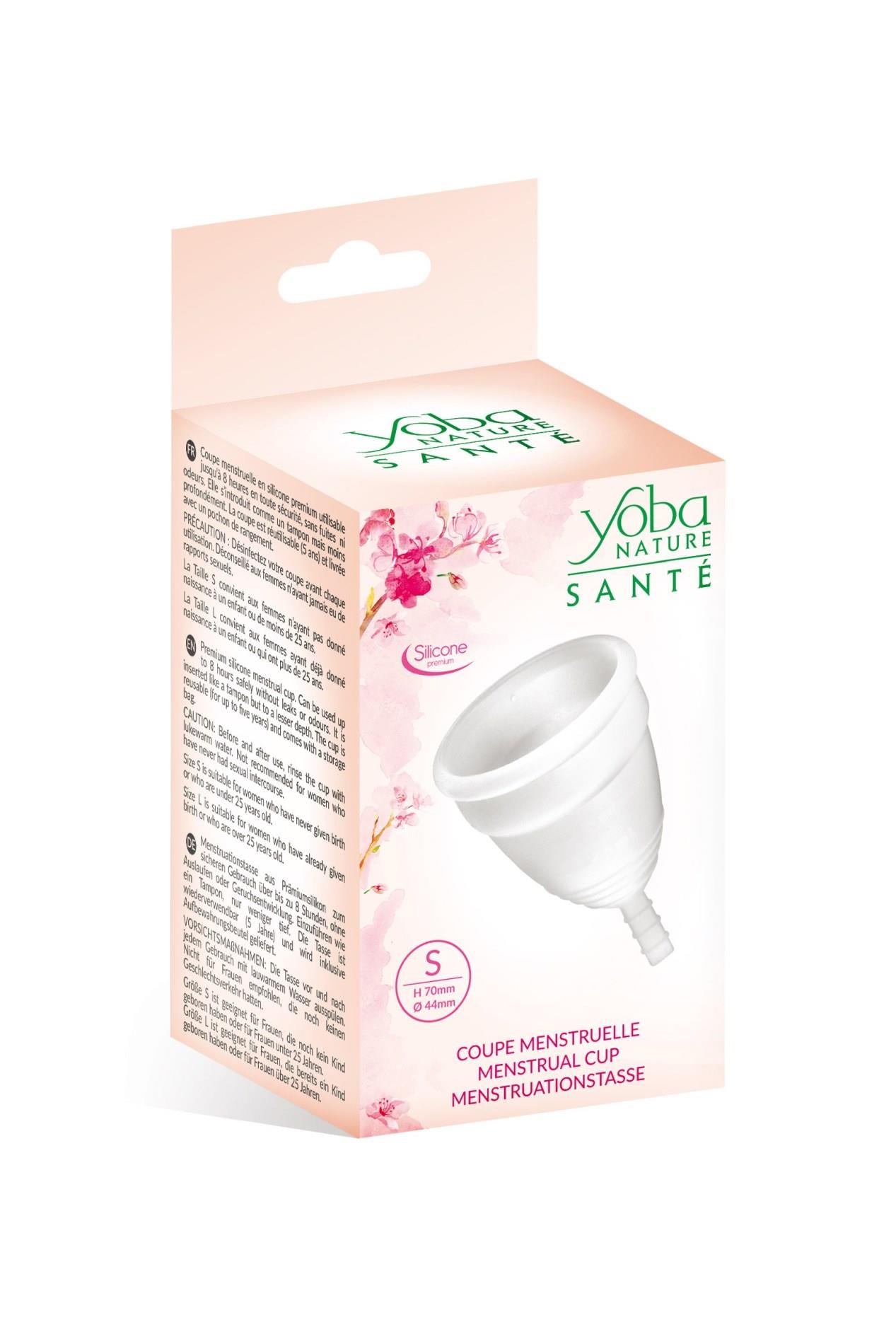 Cupă menstruală Yoba, silicon alb, S, 70 mm