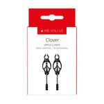 Clemă pentru mameloane Me You Us Clover, oțel, neagră