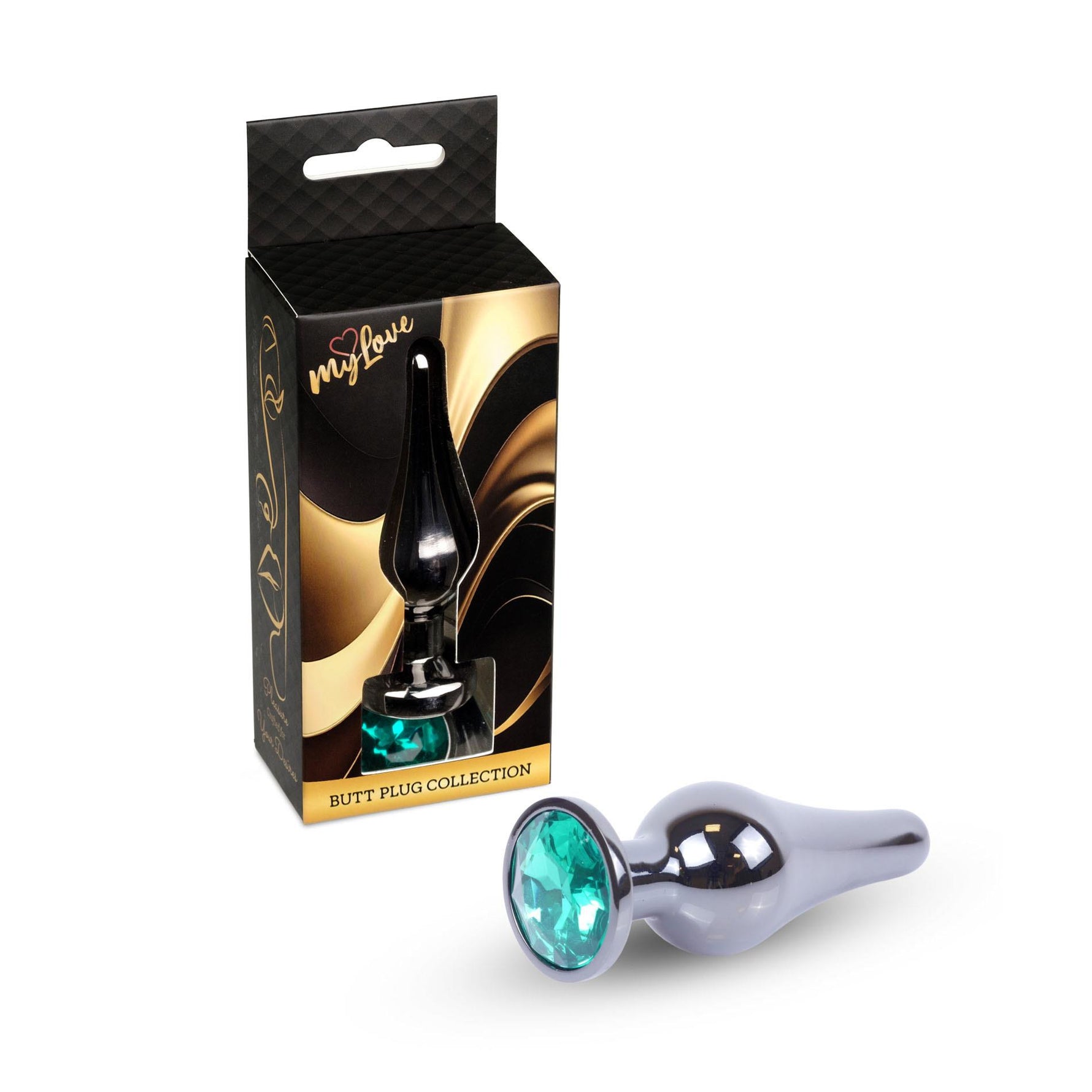 Dop anal din oțel MyLove Toys verde 9,5 cm