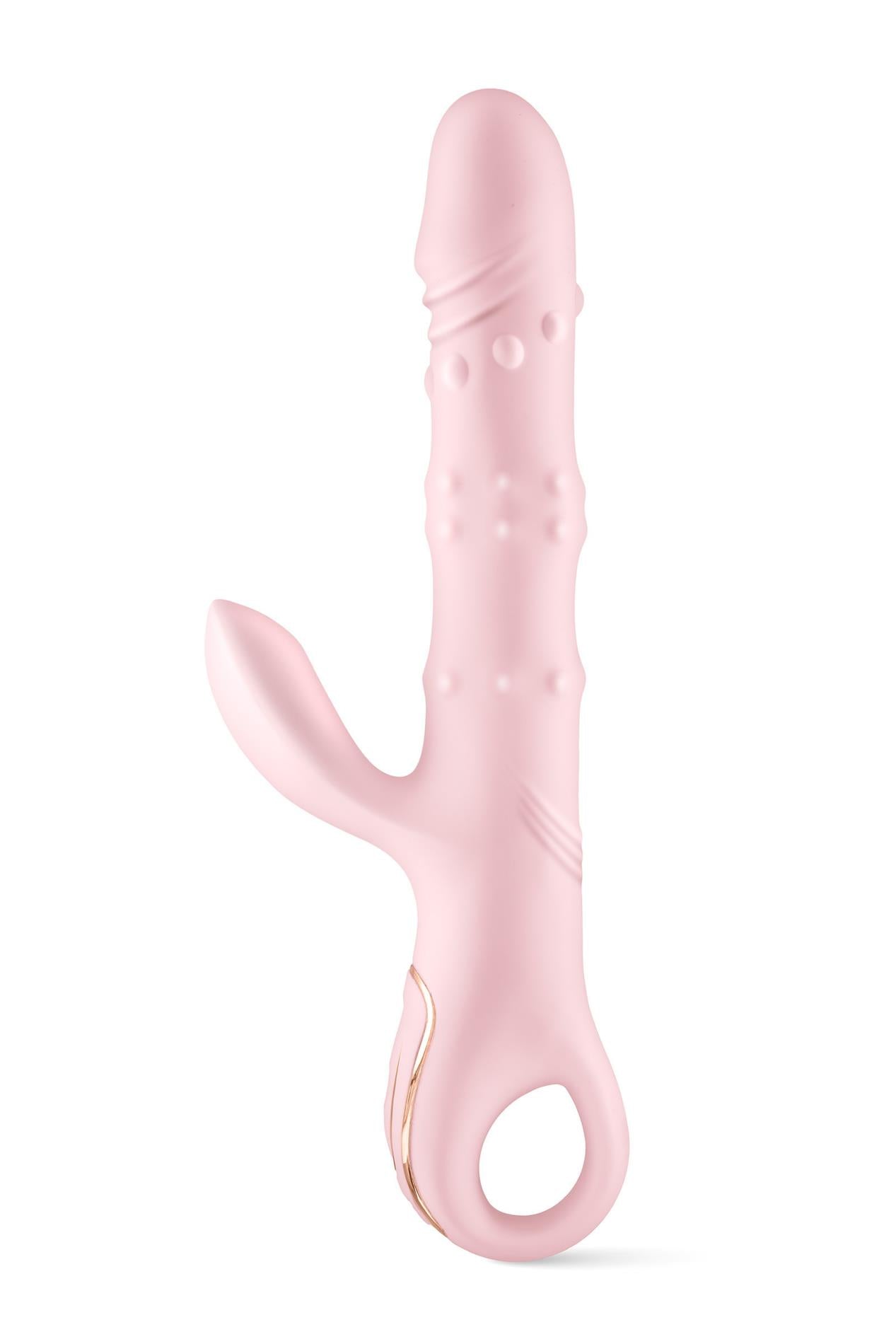 Vibrator USB roz încălzit Yoba Cozy cu aspect de iepuraș