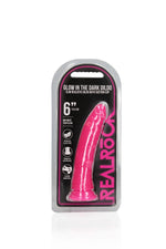 Dildo subțire și realist cu ventuză, strălucitor în întuneric, 15,5 cm