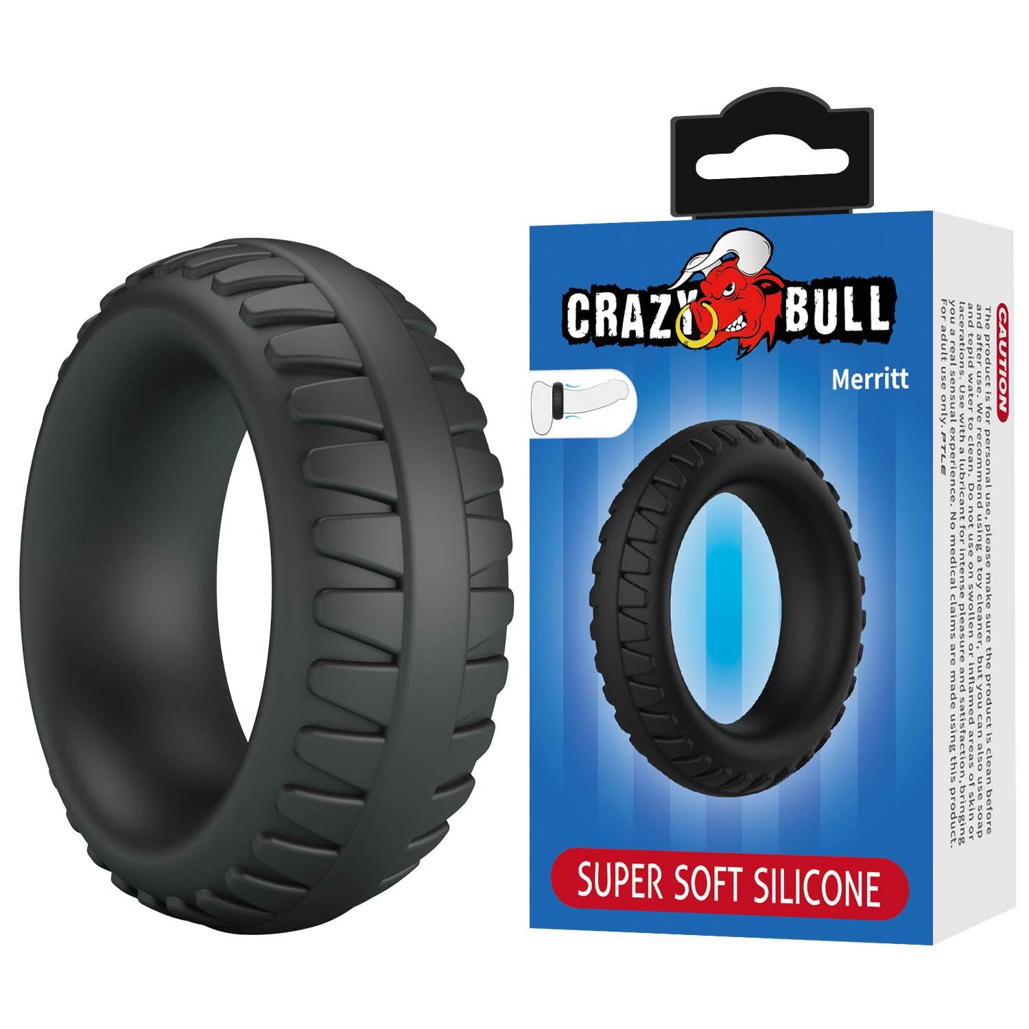 Inel pentru penis Crazy Bull Merritt, din silicon super moale