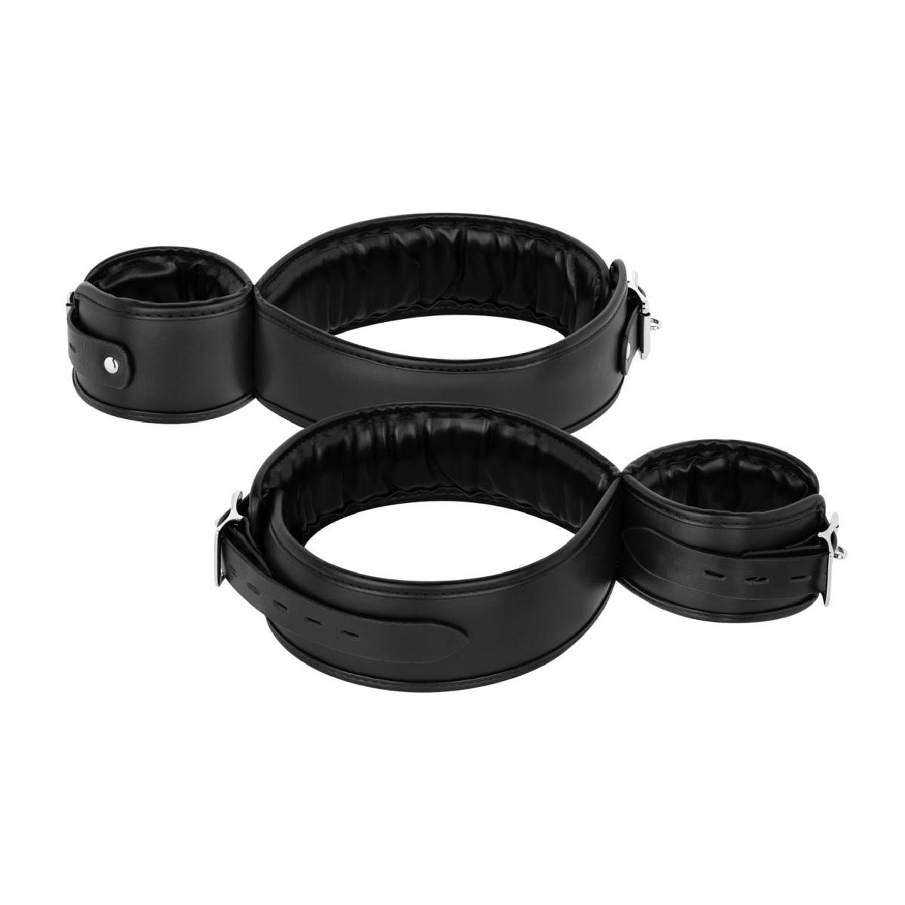 Set de centuri pentru coapse și încheieturi, negru, pentru dormitor, fantezii