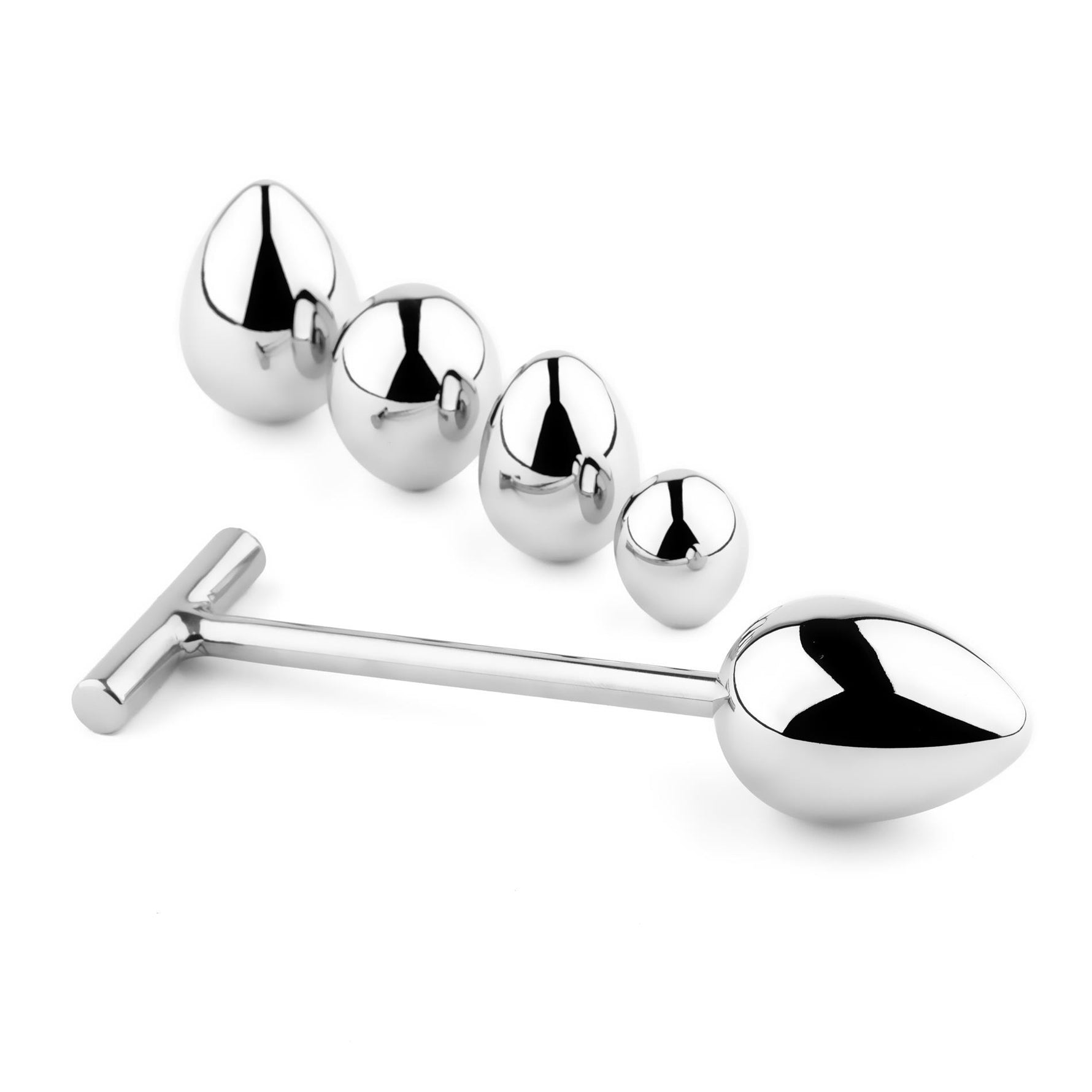 Dop anal HeavyFun din oțel inoxidabil cu 5 capete 16,5 cm