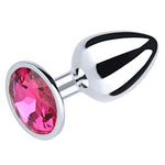 Plug anal Fantasy din argint cu diamant roz 7 cm
