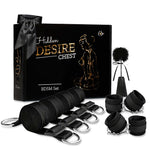 Set de imobilizare la pat Fetish seria B BDSM cu cătușe și pene