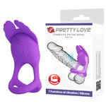 Inel vibrant pentru penis Pretty Love Silas, negru, 7 moduri
